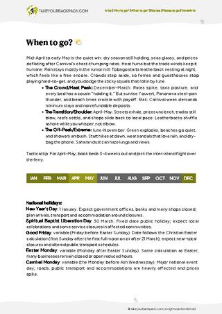 example page 1 from our offline Travel Guide for Trinidad and Tobago